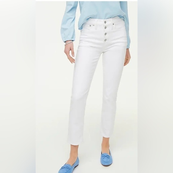 J.Crew Tall Straight White Jeans All-Day Stretch BO800